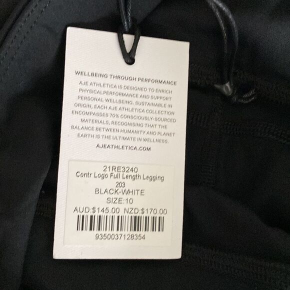Aje Athletica Contrast Logo Full Length Legging Size Medium - Picture 8 of 10